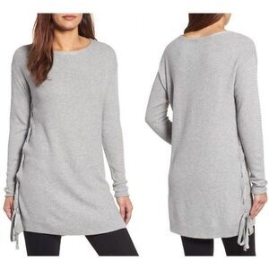 Caslon Side Tie Seed Stitch Tunic Sweater Top S